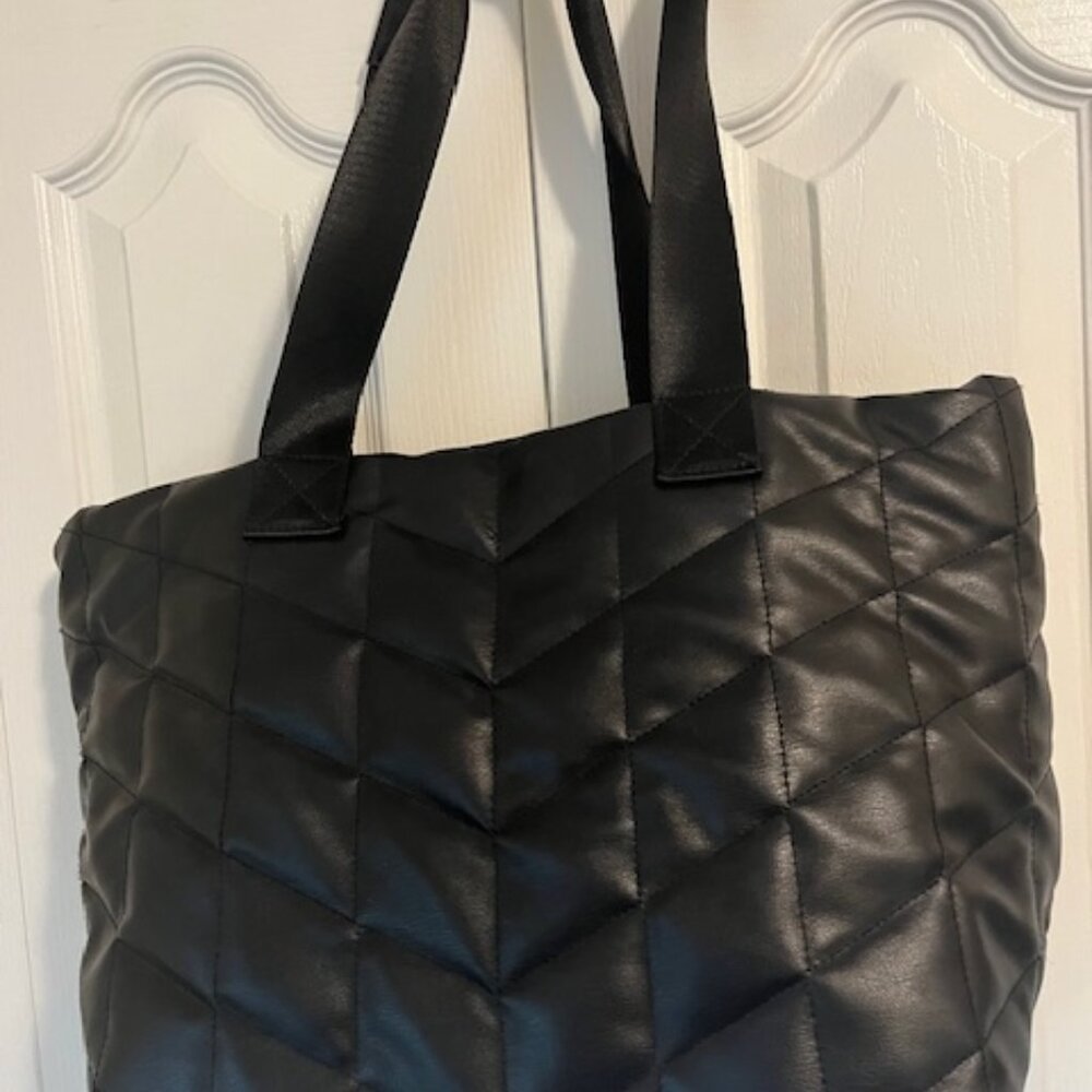 Sondra Roberts Squared quilted puffer shoulder bag.